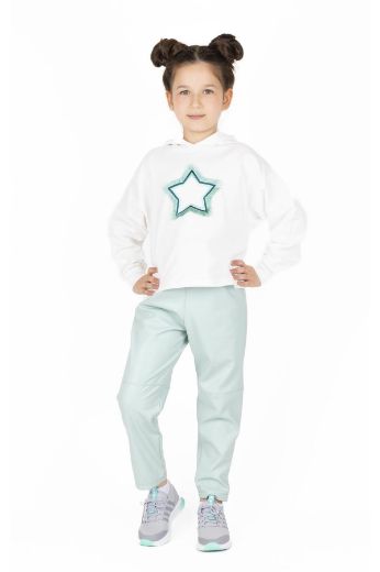 Picture of Best Kids BK23KK14344 EKRU-MINT GREEN Girl Sweatshirt