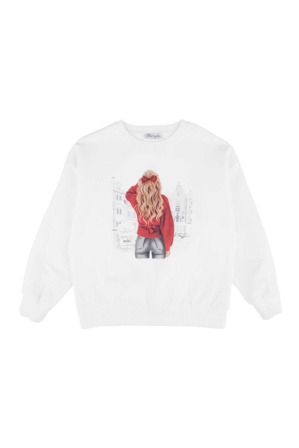 Picture of Best Kids BK23KK14278 ECRU Girl Sweatshirt