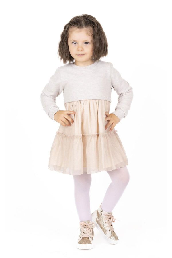 Picture of Best Kids BB23KK12259 BEIGE MELANGE Girl Dress