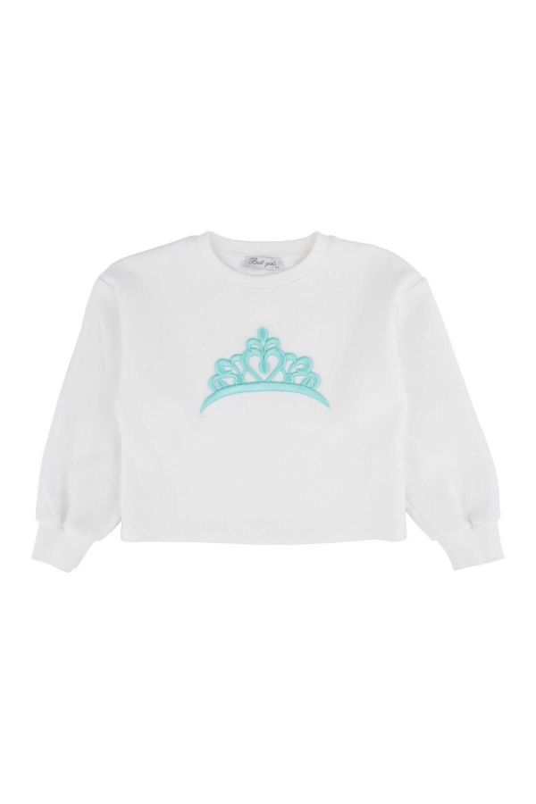 Picture of Best Kids BB23KK12240 EKRU-MINT GREEN Girl Sweatshirt