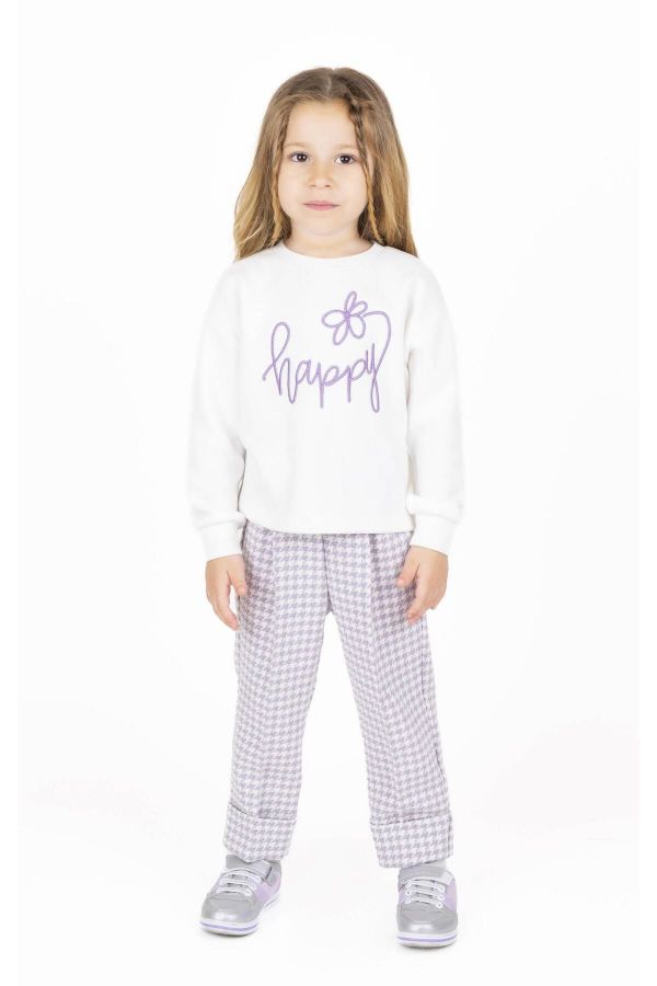 Picture of Best Kids BB23KK12258 ECRU- LILAC Girl Sweatshirt