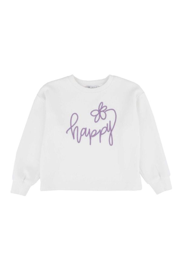 Picture of Best Kids BB23KK12258 ECRU- LILAC Girl Sweatshirt