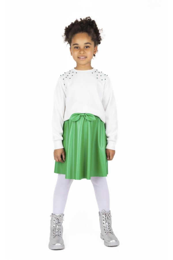 Picture of Best Kids BK23KK14342 ecru-green Girl Sweatshirt