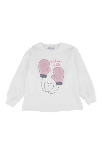 Picture of Best Kids BB23KK12274 ECRU-POWDER Girl Sweatshirt