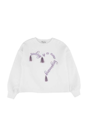 Picture of Best Kids BK23KK14322 ECRU- LILAC Girl Sweatshirt