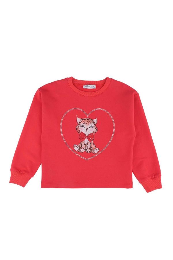 Picture of Best Kids BB23KK12266 RED Girl Sweatshirt