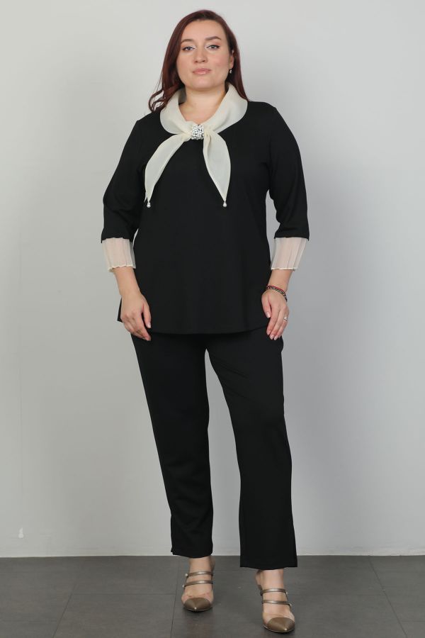 Picture of Dalida 48016xl BLACK Plus Size Women Suit