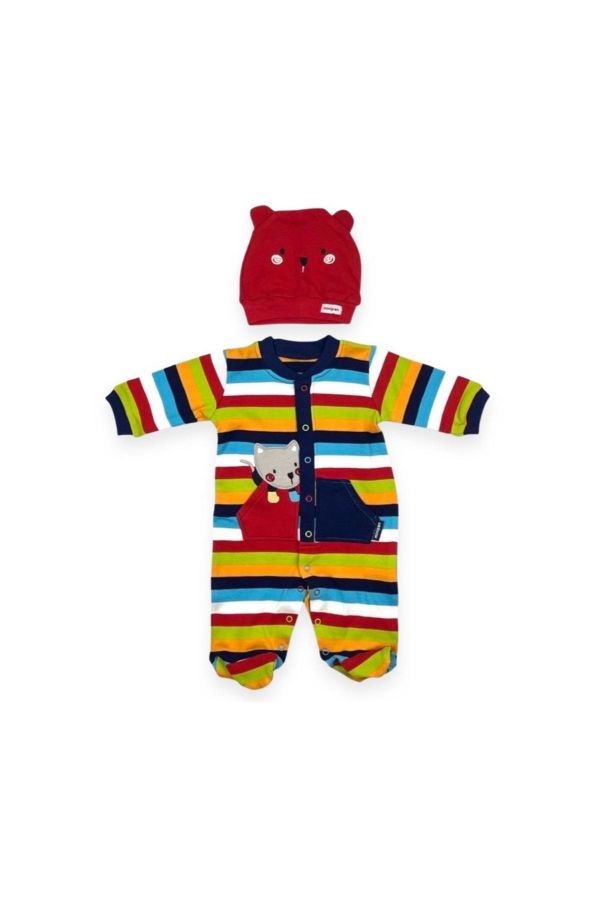 Picture of Bebepan 1854 DARK BLUE-YELLOW Baby Overalls