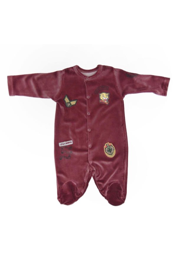 Picture of Bebepan 4062 BURGUNDY Baby Overalls