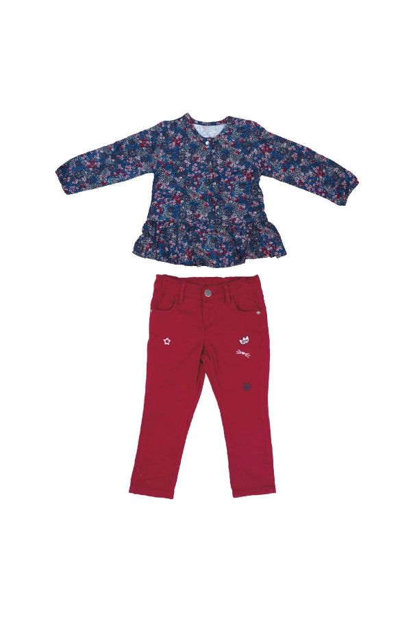 Picture of Bebepan 3792 D.BLUE-BORDEAUX Girl Suit