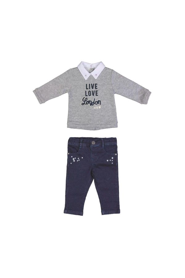 Picture of Bebepan 3672 GRAY-NAVY BLUE Girl Suit