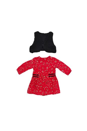 Picture of Bebepan 4408 RED-NAVY BLUE Girl Dress