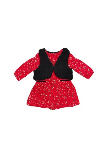 Picture of Bebepan 4408 RED-NAVY BLUE Girl Dress