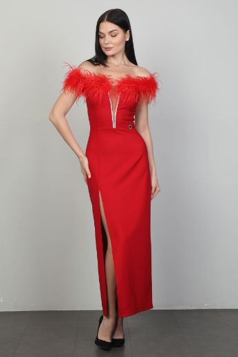 Picture of Green World 8474 RED Women Dress