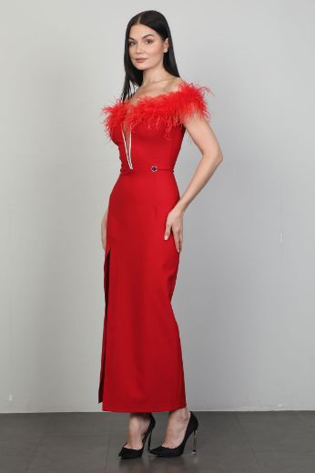 Picture of Green World 8474 RED Women Dress