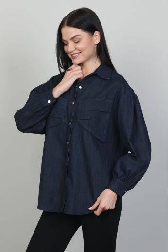 Picture of Seul 53149 NAVY BLUE Women Blouse