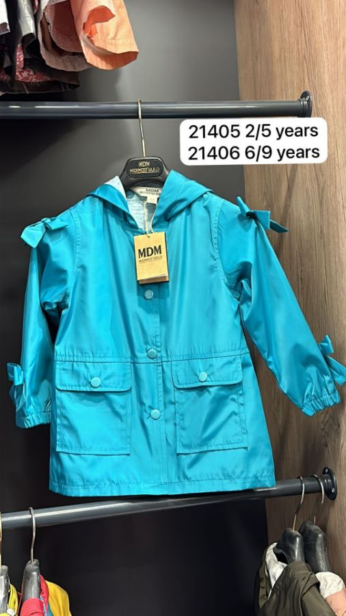 Picture of Midimod M21405 TURQUOISE Girl Trench coat