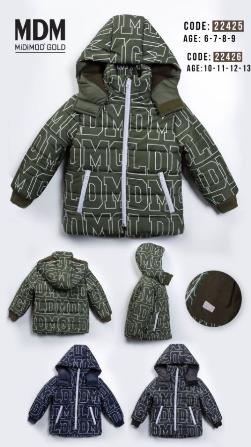 Picture of Midimod M22426 KHAKI Boy Puffer Coat