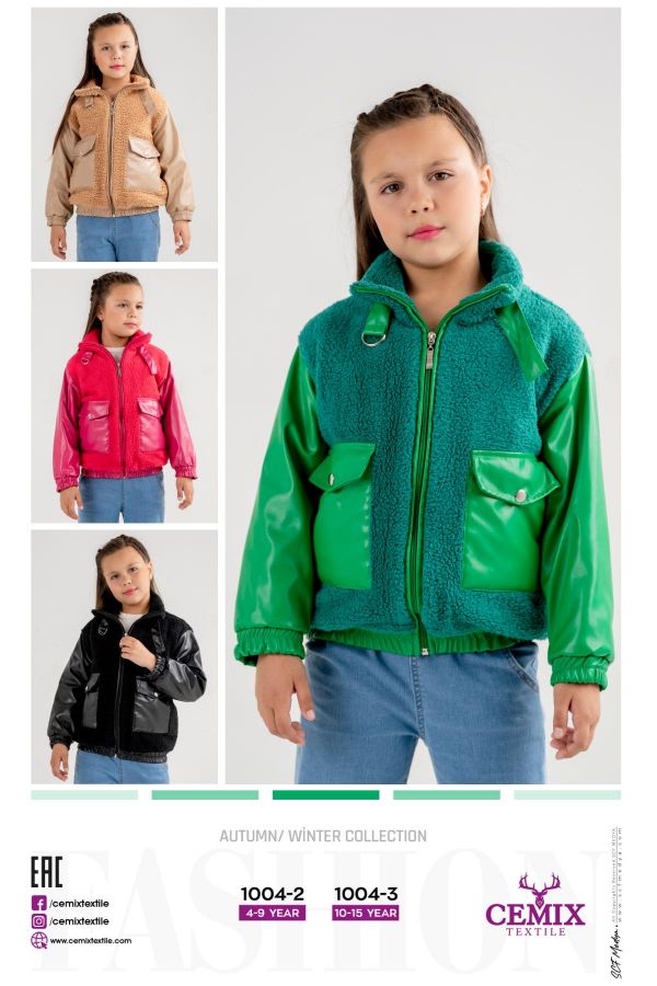 Picture of Cemix 1004-3 FUCHSIA Girl Puffer Coat