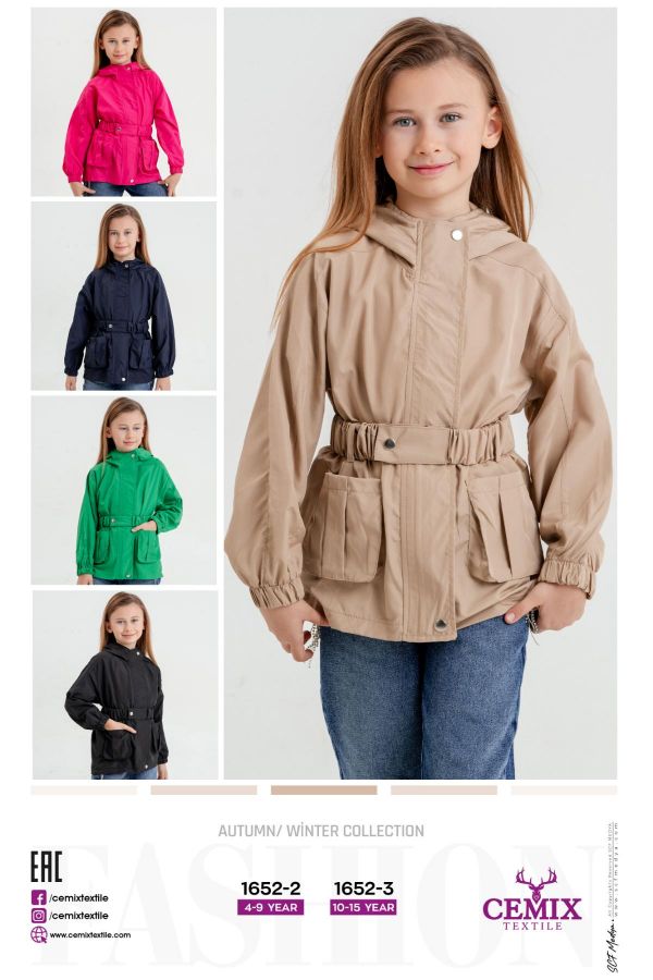 Picture of Cemix 1652-2 BEIGE Girl Trench coat