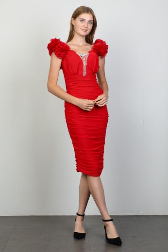 Picture of Green World 8079 RED Women Dress