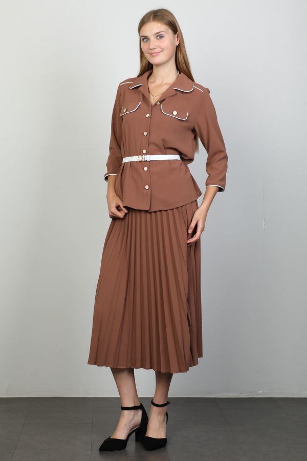 Picture of Ultramaxx 8514 BROWN WOMANS SKIRT SUIT 