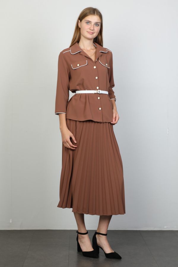 Picture of Ultramaxx 8514 BROWN WOMANS SKIRT SUIT 