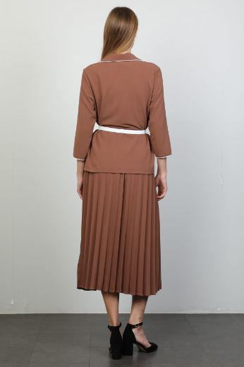 Picture of Ultramaxx 8514 BROWN WOMANS SKIRT SUIT 