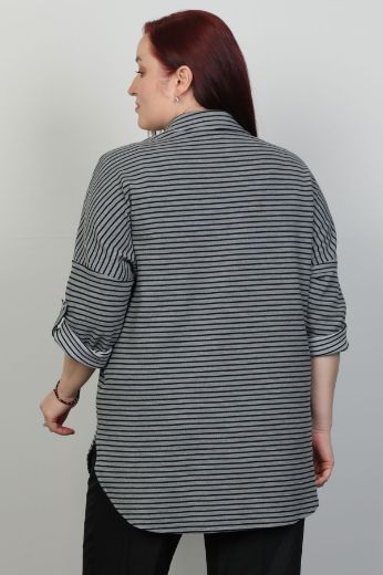 Picture of Aras 11858xl GREY Plus Size Women Shirt 