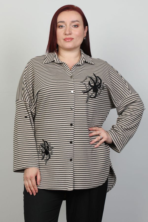 Picture of Aras 11858xl BEIGE Plus Size Women Shirt 