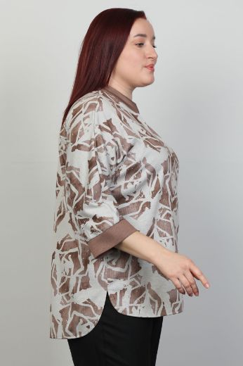 Picture of Aras 12001xl BROWN Plus Size Women Shirt 