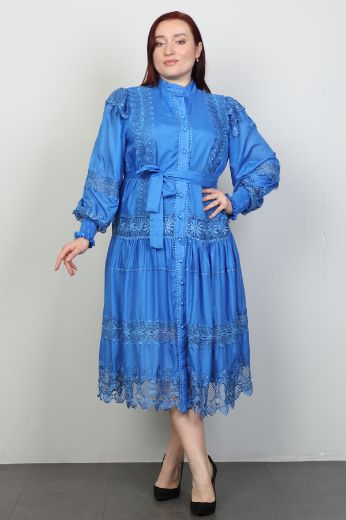 Picture of Nexx 31429xl BLUE Plus Size Women Dress 