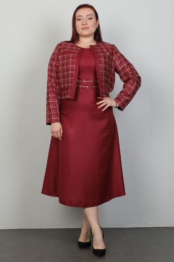 Picture of Nzr Line 2149xl RED Plus Size Women Suit