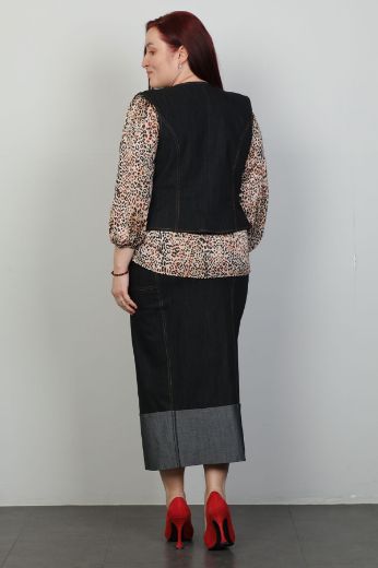 Picture of Nzr Line 3965xl BLACK Plus Size Women Suit