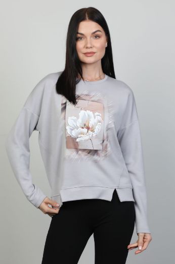 Picture of Butella 16330 GREY Women Sweatsihrt