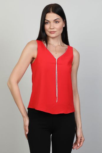 Picture of Modalinda 43174 RED Women Blouse