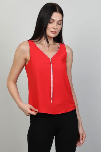 Picture of Modalinda 43174 RED Women Blouse