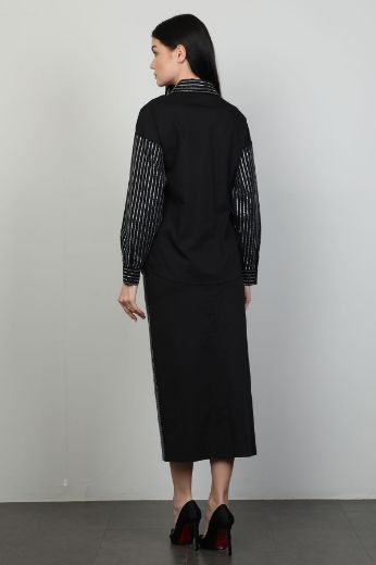 Picture of Roux 2418080 BLACK WOMANS SKIRT SUIT 