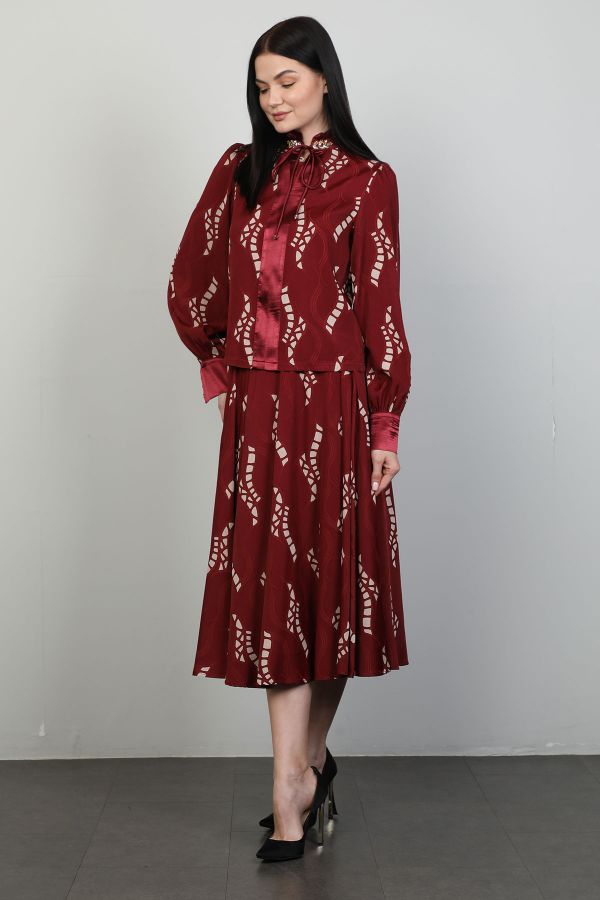 Picture of Roux 2418176 BURGUNDY WOMANS SKIRT SUIT 