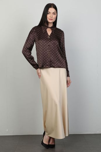 Picture of Samsara 06-1626-02-7258 BROWN WOMANS SKIRT SUIT 