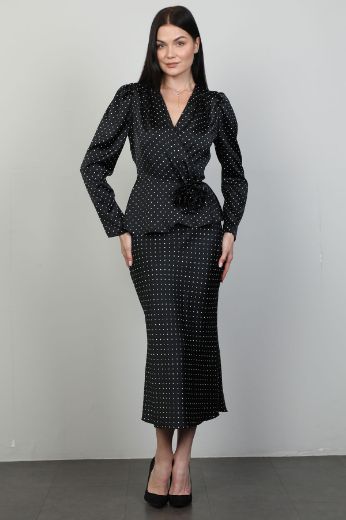 Picture of Samsara 08-3728 BLACK WOMANS SKIRT SUIT 