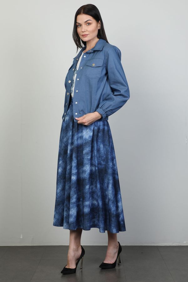 Picture of Ultramaxx 25W-8560 INDIGO WOMANS SKIRT SUIT 