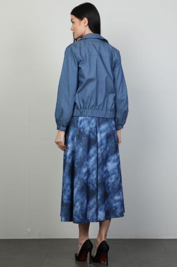 Picture of Ultramaxx 25W-8560 INDIGO WOMANS SKIRT SUIT 