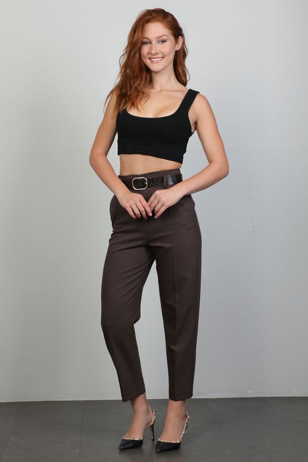 Picture of Bovona 245031 BROWN Women's Trousers