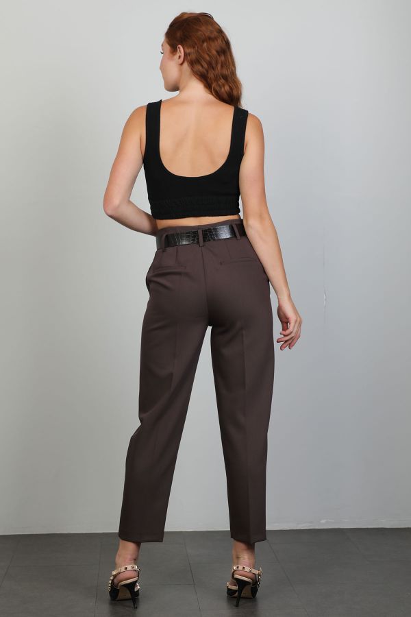 Picture of Bovona 245031 BROWN Women's Trousers