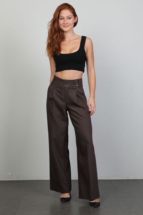 Picture of Bovona 247061 BROWN Women's Trousers