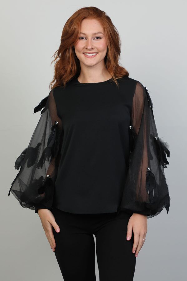 Picture of Modalinda 7372 BLACK Women Blouse