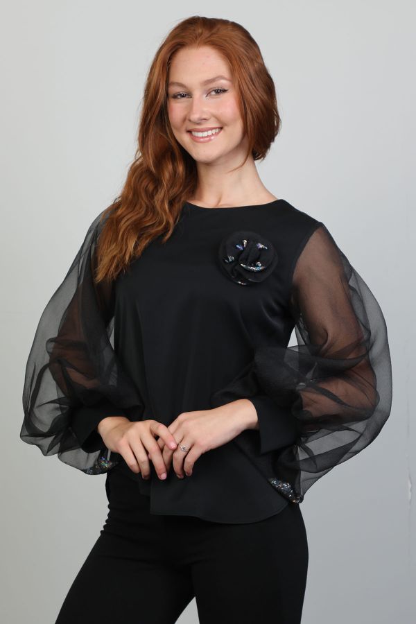 Picture of Modalinda 7403 BLACK Women Blouse