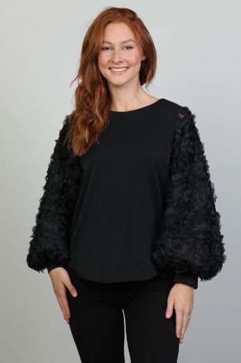 Picture of Modalinda 7386 BLACK Women Blouse