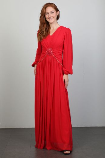 Picture of Xewn 7206 RED Women Dress